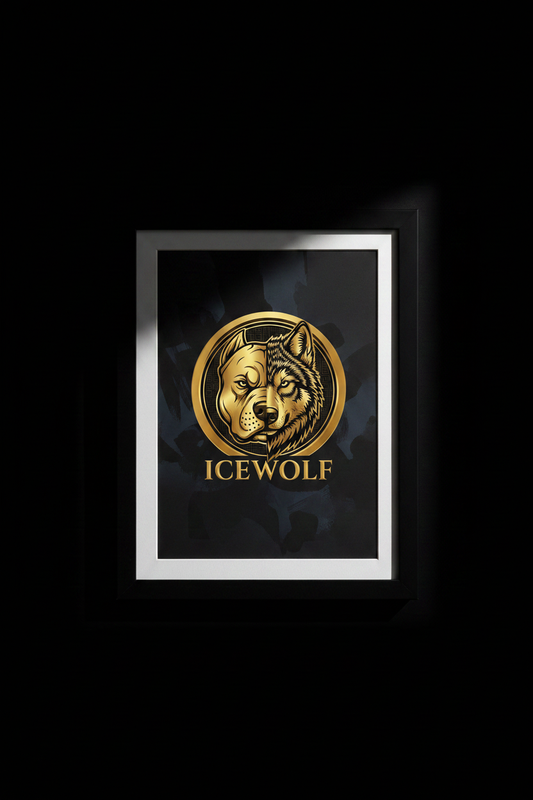 Custom Poster Ingelijst met Ice Wolf logo
