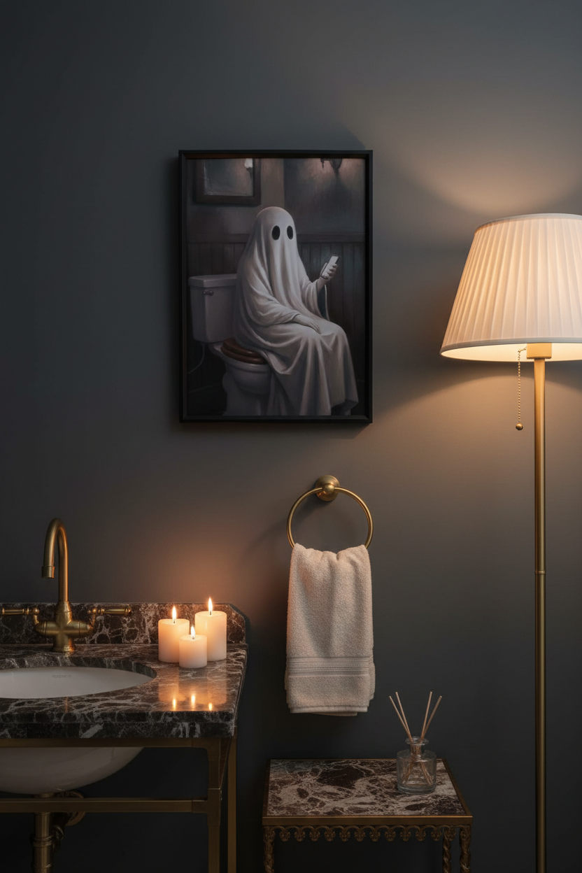 Ghost Toilet Art | Art Print | Ingelijst
